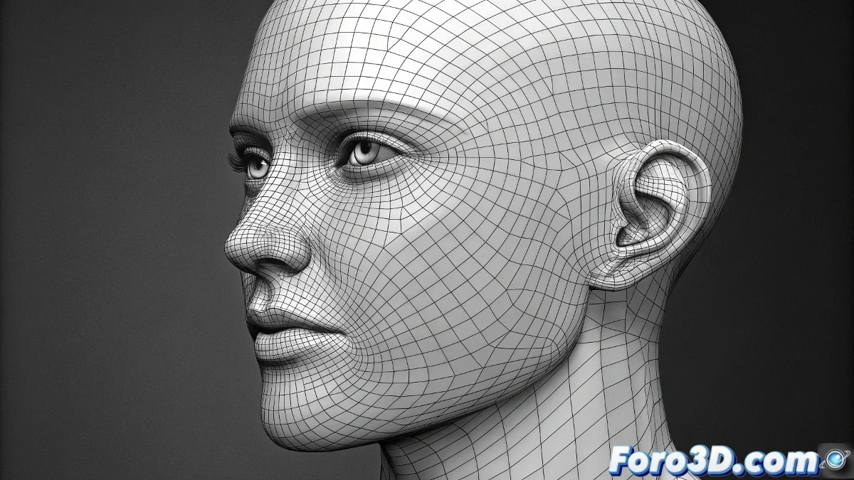 Detalle de esculpido facial en ZBrush mostrando aplicación de alphas de piel con poros, arrugas y micro-detalles usando pinceles Standard y DamStandard con modo DragRect.