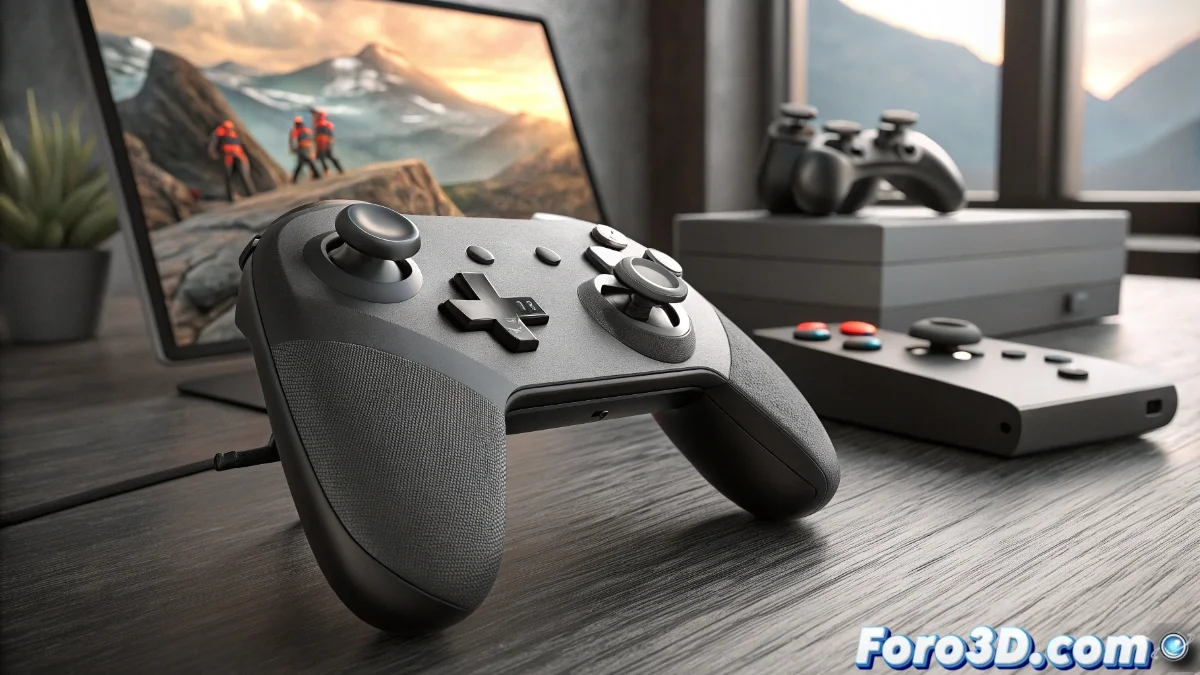 Mando Hellcool mostrando iluminación RGB y diseño ergonómico sobre fondo oscuro con controles de juego