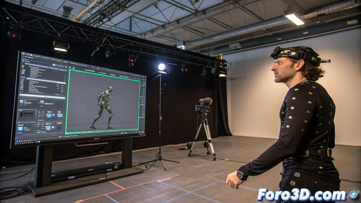 Flujo de trabajo mostrando MotionBuilder con datos mocap limpios siendo exportados a XSI Softimage y aplicados a un esqueleto de personaje con F-Curve Editor abierto.