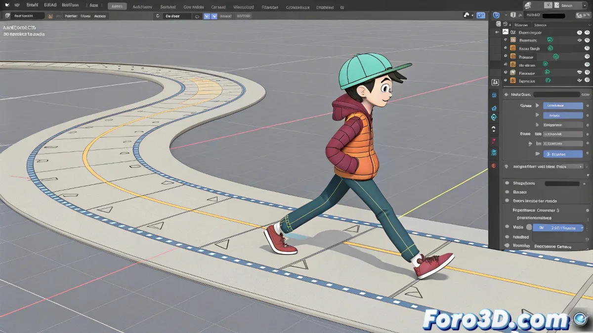 Animación de personajes en trayectorias curvas en 3ds Max