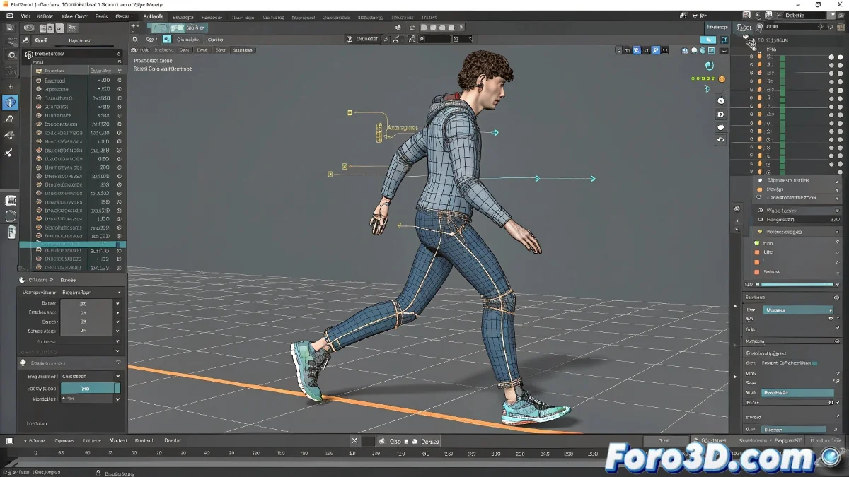 Personaje humano en Cinema 4D con sistema de rig para animación