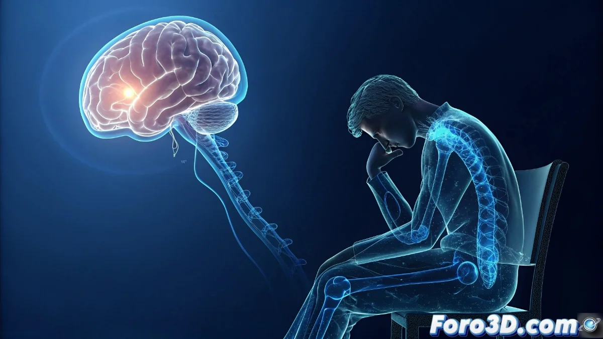 Representación abstracta de un cerebro humano con circuitos neuronales en colores cálidos y fríos, mostrando disminución de actividad en regiones prefrontales y núcleo accumbens, con símbolos de protección y escudo sobre las áreas cerebrales.