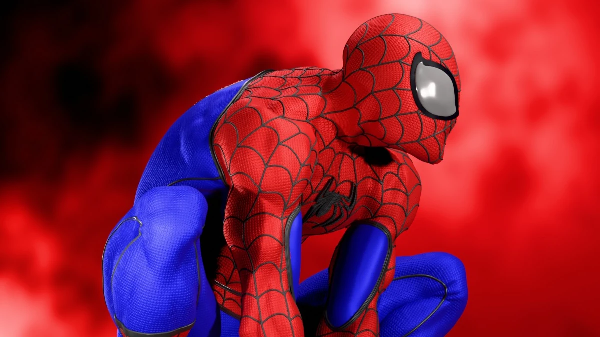 Imagen del modelo 3D de Spiderman creado por José_1, mostrando detalles del traje, texturas y una pose dinámica que captura la esencia del personaje.