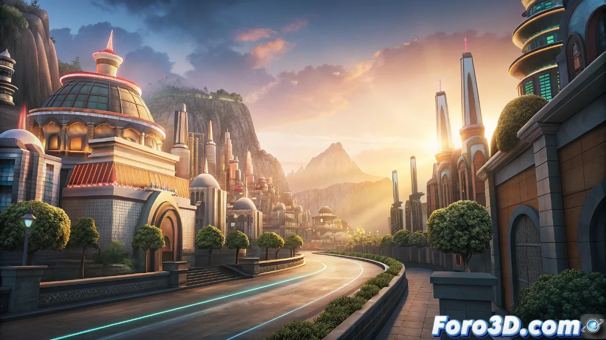 Render en Arnold 7.4.4 mostrando una escena compleja con texturas detalladas e iluminación realista, destacando la integración USD y la optimización GPU.