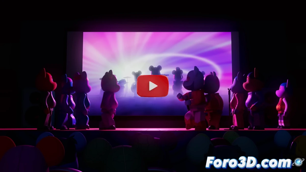 Imagen promocional de Be-rbrick, mostrando a Jasmine y su banda en una escena musical llena de color y energía, con un mensaje de empoderamiento.