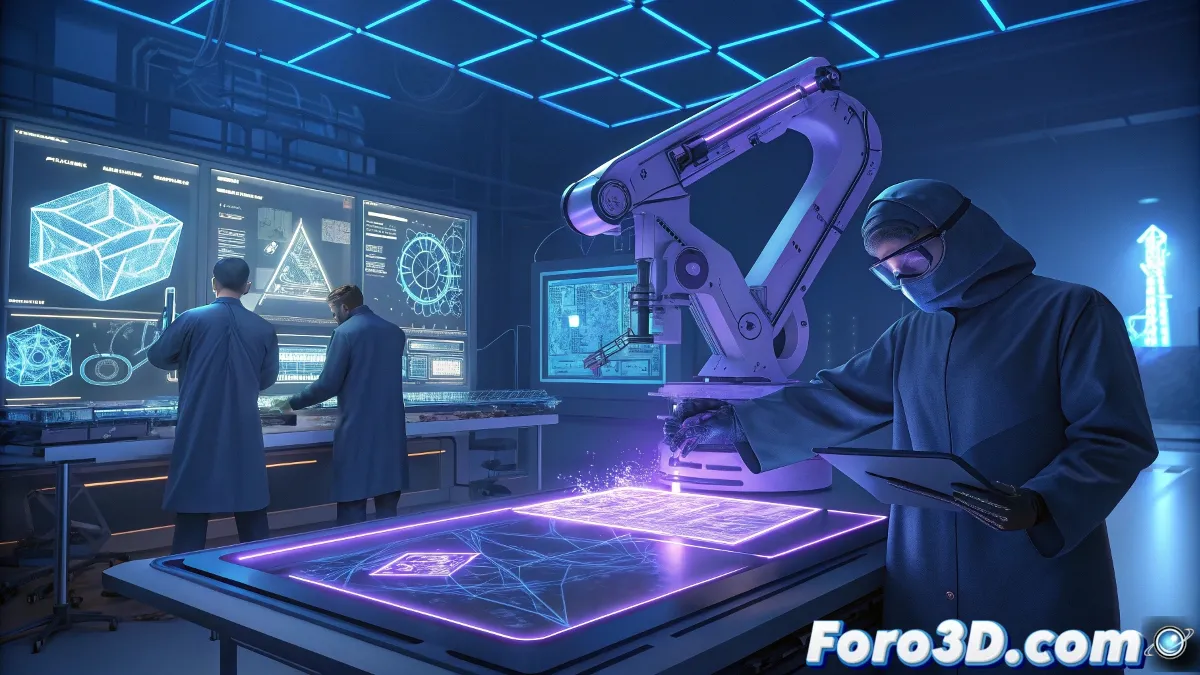 Estructura impresa en 4D que se transforma al contacto con el agua, mostrando su capacidad de cambio de forma programada.