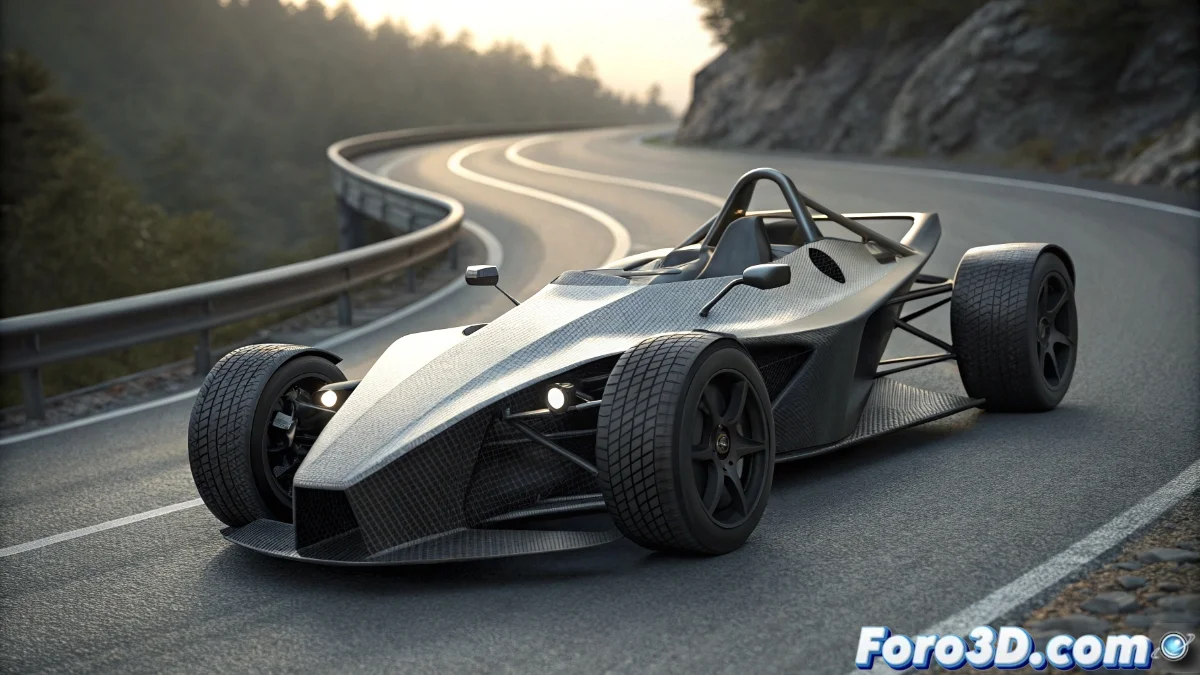 BAC Mono en pista con asiento personalizado mediante impresión 3D y detalles de componentes fabricados con tecnología aditiva.