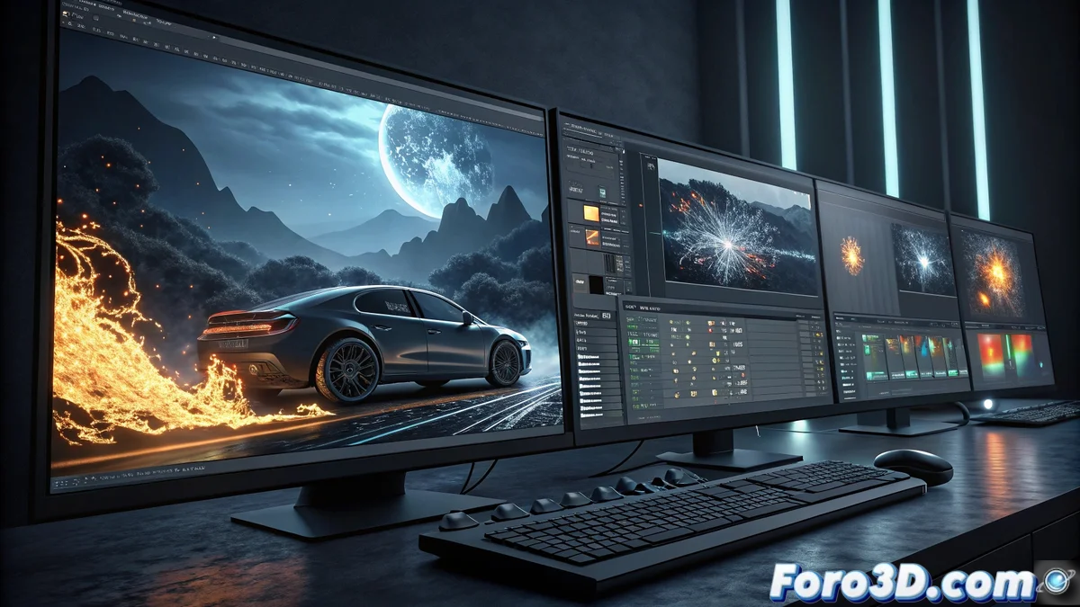 Interfaz de Continuum 2026 mostrando paneles de efectos y corrección de color en un entorno de postproducción profesional