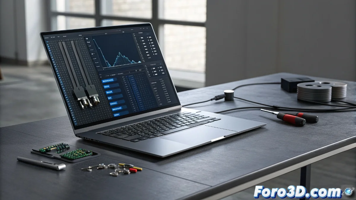 Portátil moderno con logo de Linux y Snapdragon mostrando símbolos de error y bajo rendimiento en la pantalla