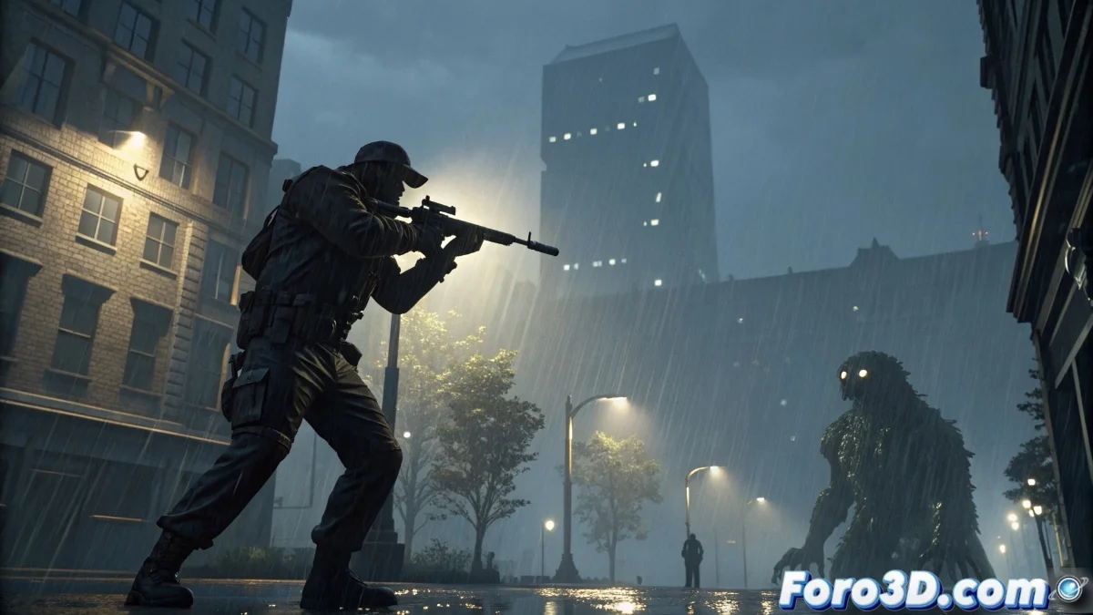 Logo de Capcom junto a capturas de pantalla comparativas de Monster Hunter Wilds con caídas de frames y Resident Evil Requiem con gráficos estables