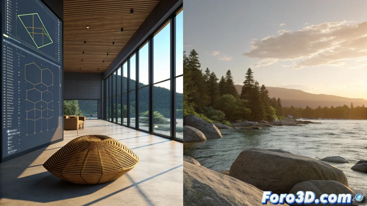 Comparativa visual entre interfaz de programación de OpenSCAD y entorno gráfico de SolidWorks mostrando el mismo modelo 3D