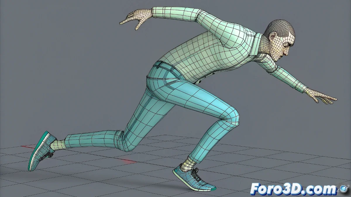 Bípedo en 3ds Max con configuración correcta de colisiones en Reactor, mostrando parámetros de tolerance, mass y friction para caída realista sin temblores