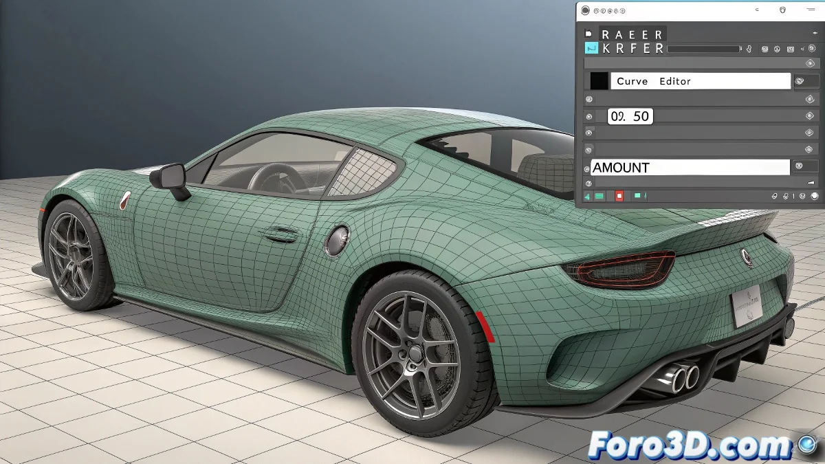 Captura de 3ds Max mostrando el Curve Editor con las curvas de animación de un modificador Taper