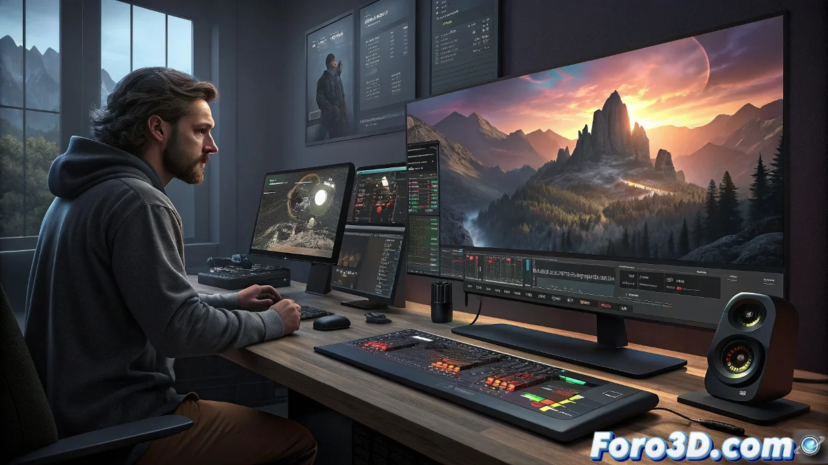 Interfaz de DaVinci Resolve 20.2 mostrando la página Fusion con renderizado multilayer 3D activo y el nuevo efecto AI Cinematic Haze aplicado en una escena cinematográfica.