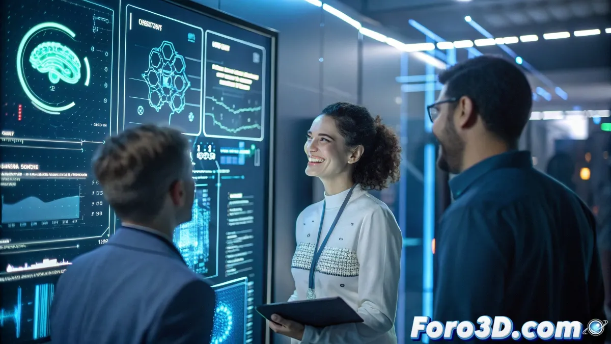 Un ingeniero revisa una interfaz de inteligencia artificial mientras ajusta parámetros de personalidad para mejorar la interacción con los usuarios en tiempo real.