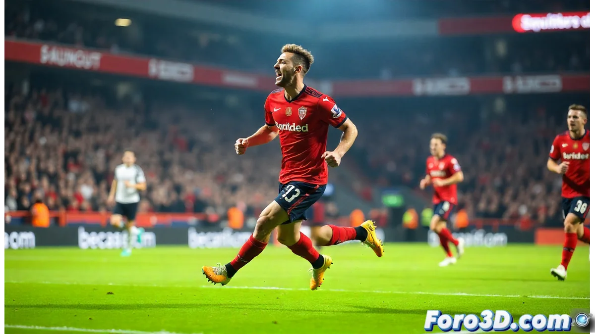 Jugadores del Sporting de Gijón celebrando el gol del empate frente al Eibar en el estadio de El Molinón con la grada llena de aficionados