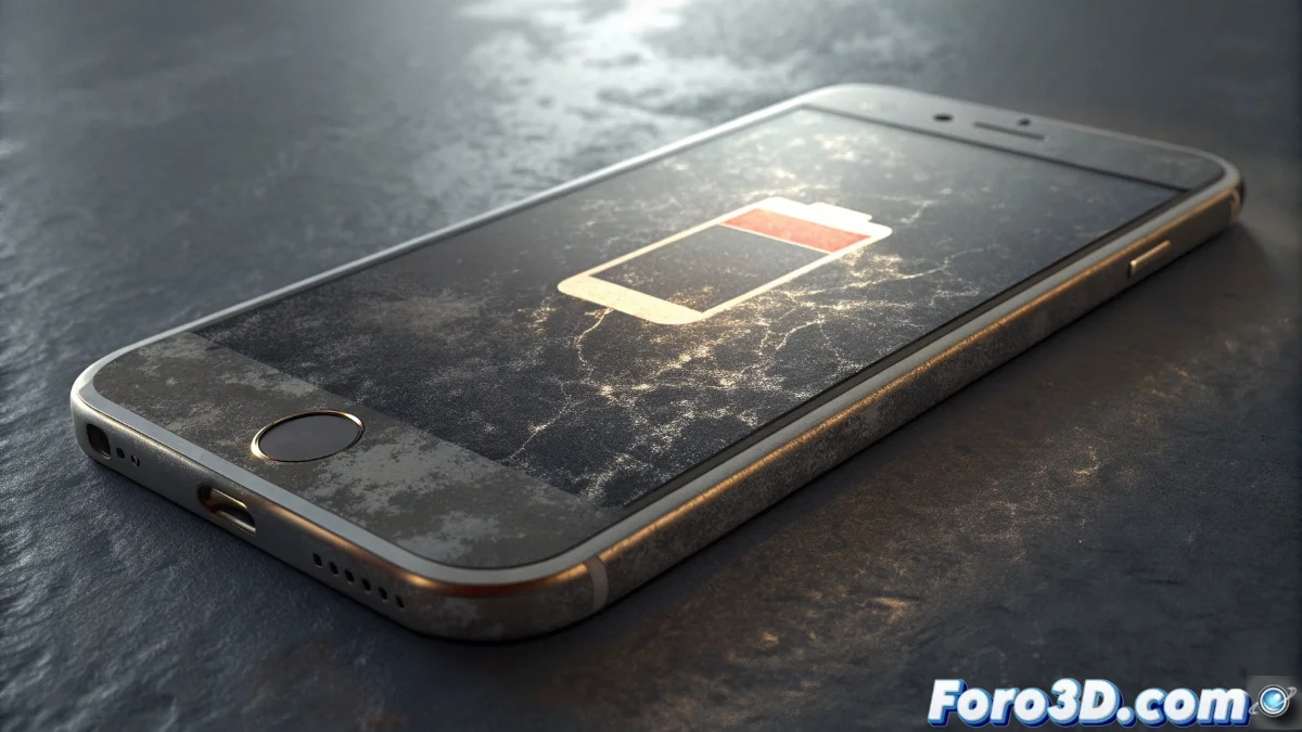 iPhone mostrando pantalla de configuración con indicador de salud de batería y gráfico de rendimiento