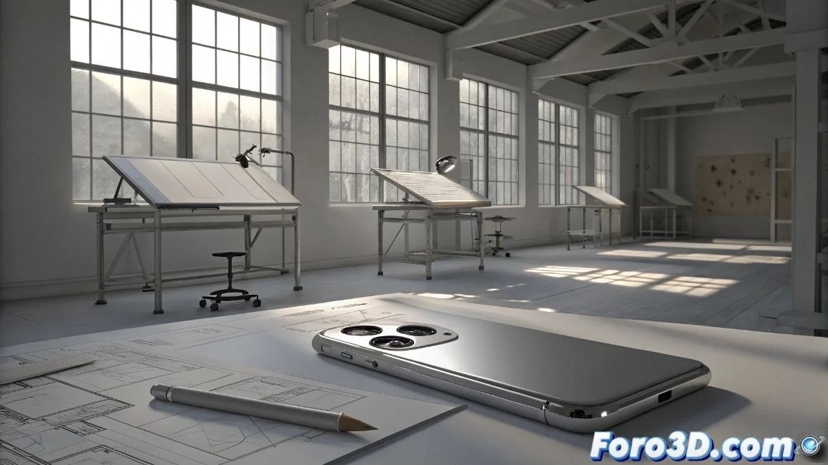 Jonathan Ive sosteniendo un prototipo del iPhone Air con el logotipo de Apple y Ferrari de fondo, simbolizando su transición profesional