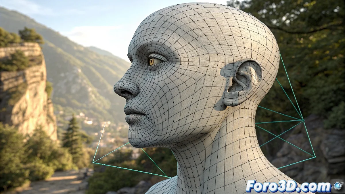 Diagrama que muestra una malla 3D siendo proyectada sobre una superficie esférica usando el modificador Shrinkwrap, con flechas indicando la dirección de proyección y controles de offset visibles.