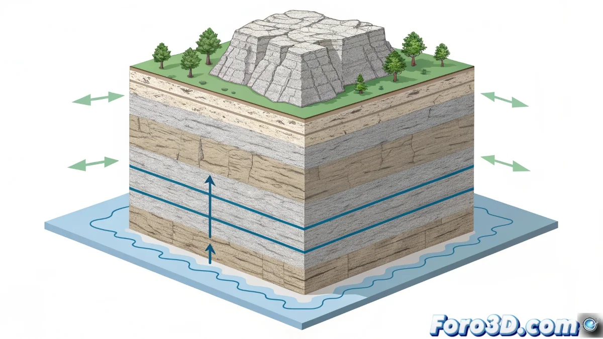 Modelado 3D del Torcal de Antequera mostrando formaciones kársticas únicas, con rocas de formas imposibles y efectos de luz misteriosa en el paisaje malagueño.