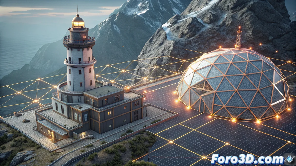 Vista en perspectiva de un modelo técnico en Blender mostrando intersecciones de bordes resaltadas en rojo, con herramientas booleanas y snapping activadas en la interfaz.