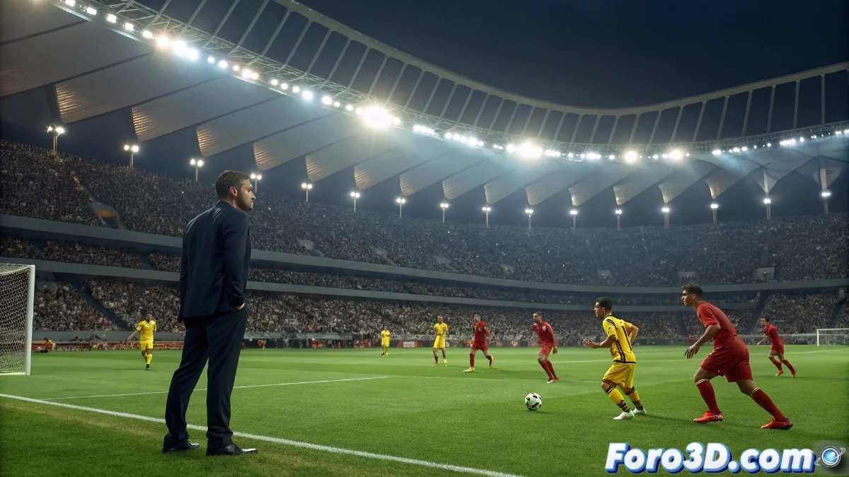 Estadio La Cartuja de Sevilla lleno de aficionados españoles con banderas y camisetas rojas, ambiente festivo previo al partido decisivo de clasificación mundialista