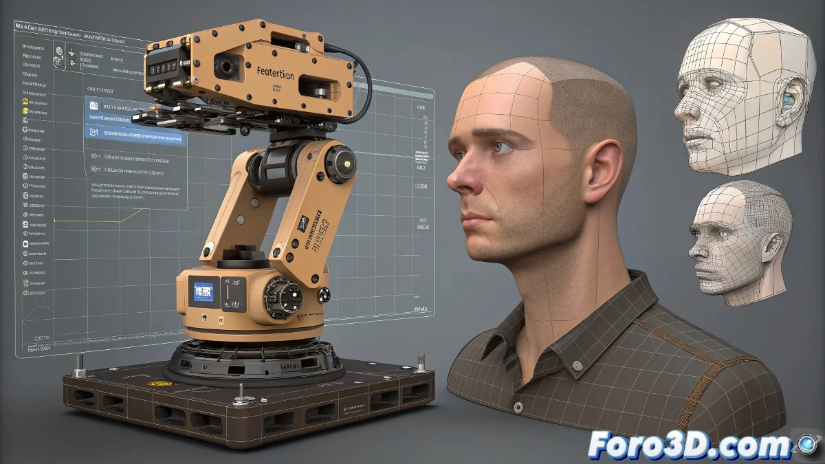 Interfaz de TSM2 y TFM en 3ds Max mostrando la generacion automatica de controladores de cuerpo y rostro con sistemas IK/FK.