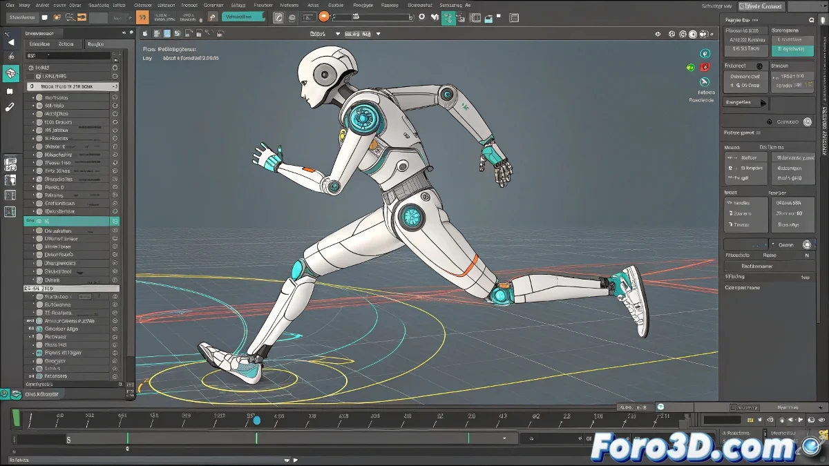 Panel de 3ds Max mostrando la configuración de Float Limit en los parámetros de rotación de un Biped