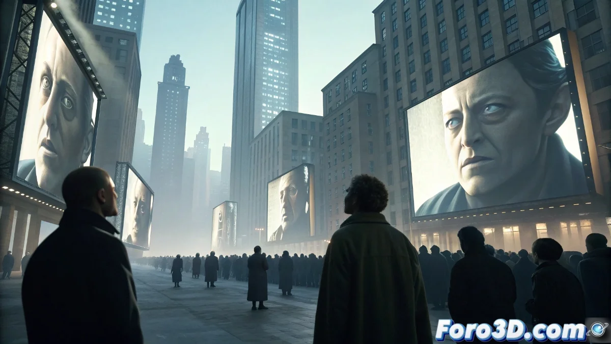 Ilustración conceptual que muestra cerebros humanos interconectados con redes digitales y elementos de manipulación psicológica, representando la guerra cognitiva moderna.