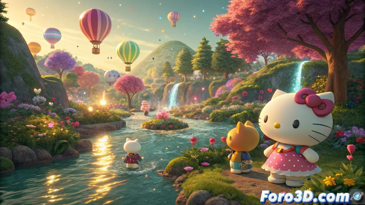 Hello Kitty y sus amigos explorando un mundo colorido en Nintendo Switch 2 con mejoras visuales destacadas