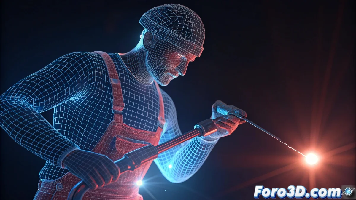 Hook de Blender 5 deformando una malla 3D orgánica mediante un objeto vacío, mostrando la influencia en tiempo real en la interfaz del software.