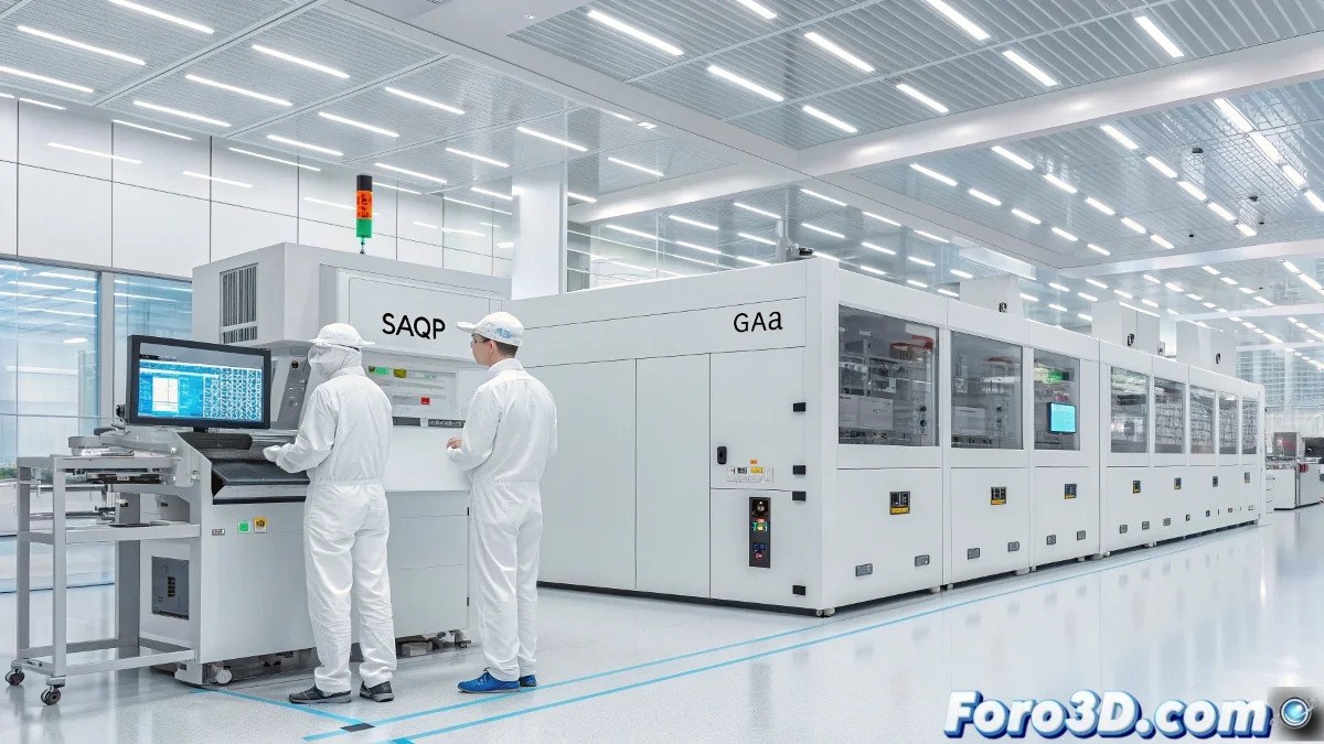 Circuitos integrados microscópicos y obleas de silicio en laboratorio de alta tecnología con equipos de fabricación avanzados