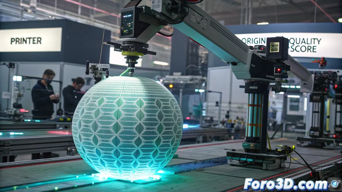 Imagen macro extremadamente cercana de la superficie de una pieza impresa en 3D, mostrando las líneas de capa y texturas únicas.