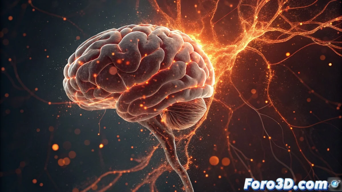 Diagrama anatómico del cerebro humano mostrando la amígdala y las vías neuronales activadas durante estados de irritación, con flechas indicando la liberación de hormonas del estrés.