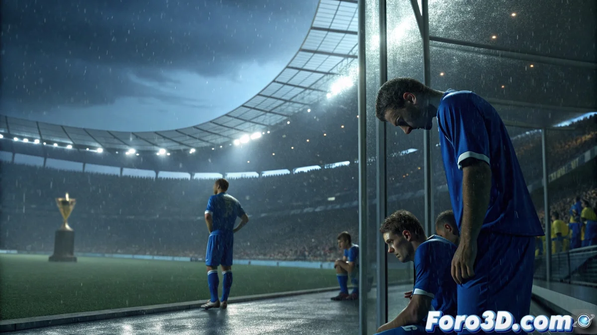 Jugadores de la selección italiana de fútbol con expresiones de preocupación durante un partido clasificatorio