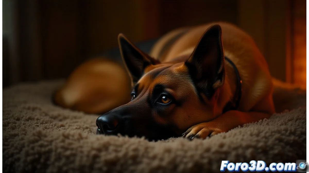 Portada del libro Cuando ellos se van sobre fondo neutro con imagen desenfocada de un pastor alemán y silueta de la autora Julia Navarro