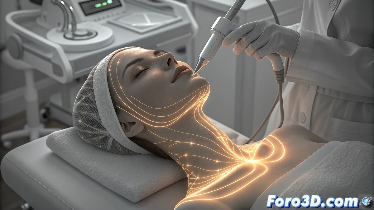 Imagen comparativa mostrando un anuncio publicitario retocado digitalmente junto a resultados reales de tratamientos estéticos con sus efectos secundarios visibles