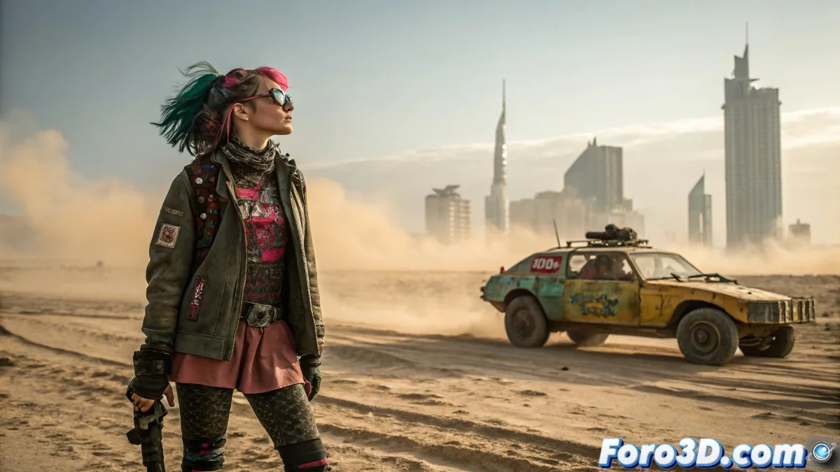 Portada de The True Lives of the Fabulous Killjoys mostrando a la protagonista Girl en el paisaje desértico post-apocalíptico con estilo visual punk y colorido.