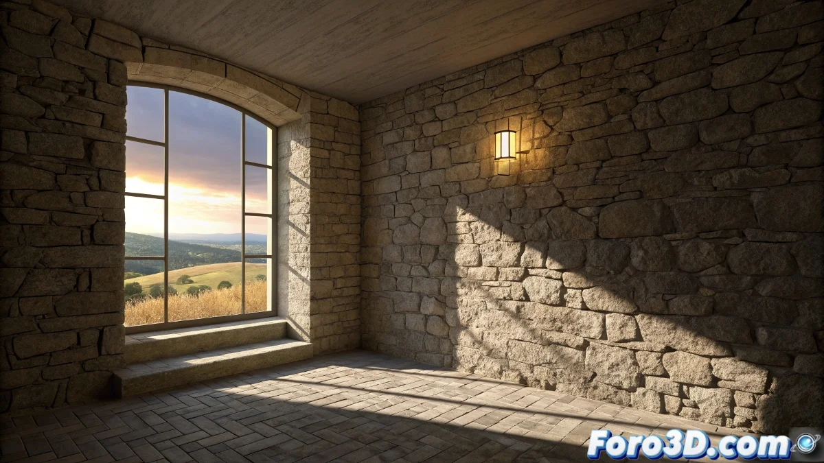 Proceso de trabajo entre Lightscape y 3ds Max mostrando integración de bump mapping y reflejos sin perder calidad de radiosidad