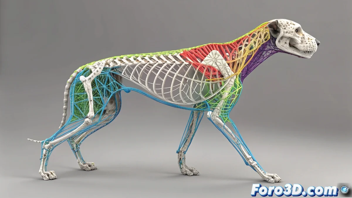 Visualizacion de vertices con colores segun peso asignado a los bones en un modelo 3D