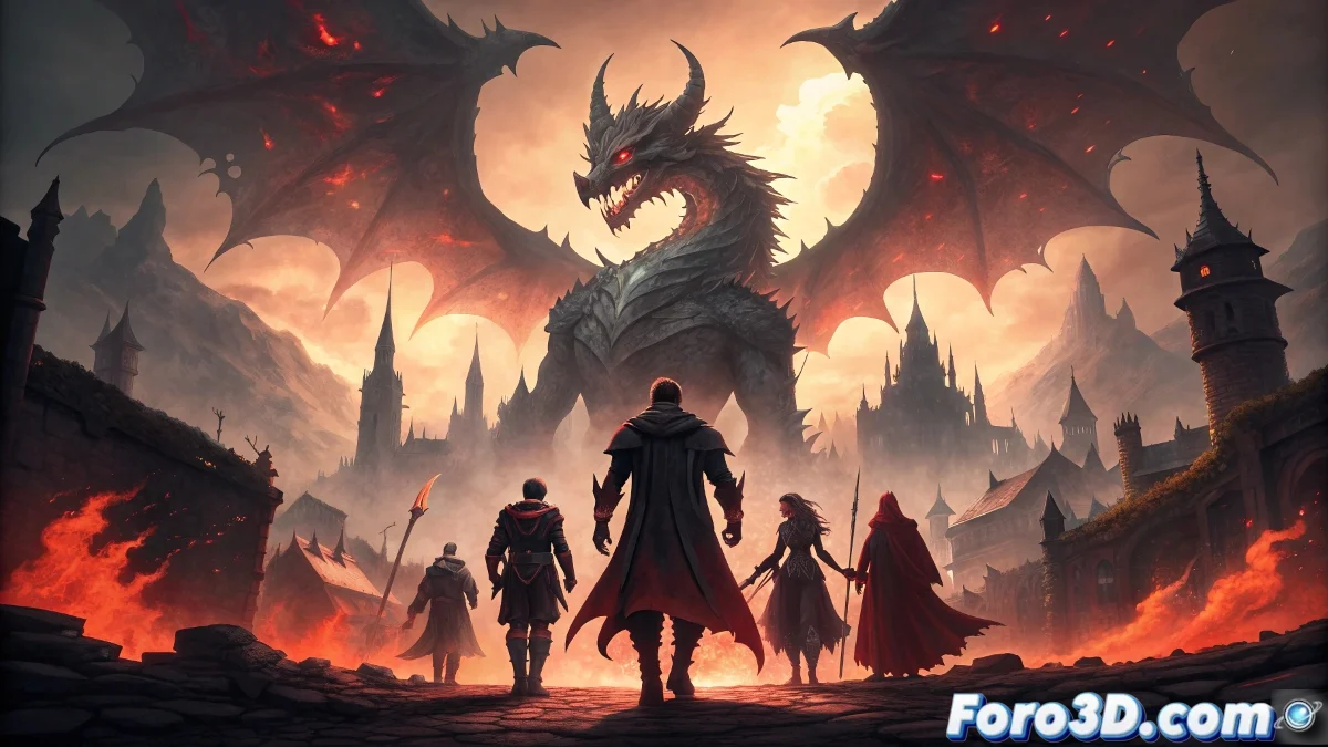 Portada del volumen recopilatorio de Dragon Age mostrando personajes emblemáticos y criaturas fantásticas con el estilo de fantasía oscura característico de la saga.