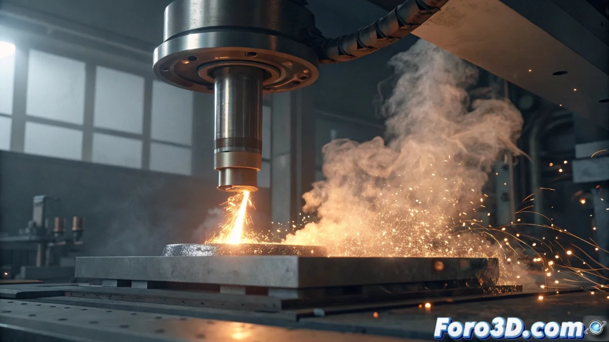 Diagrama técnico que muestra el ciclo elastocalórico: material en reposo, aplicación de tensión mecánica, absorción de calor y liberación térmica durante la relajación, con indicadores de temperatura y flechas de flujo energético.