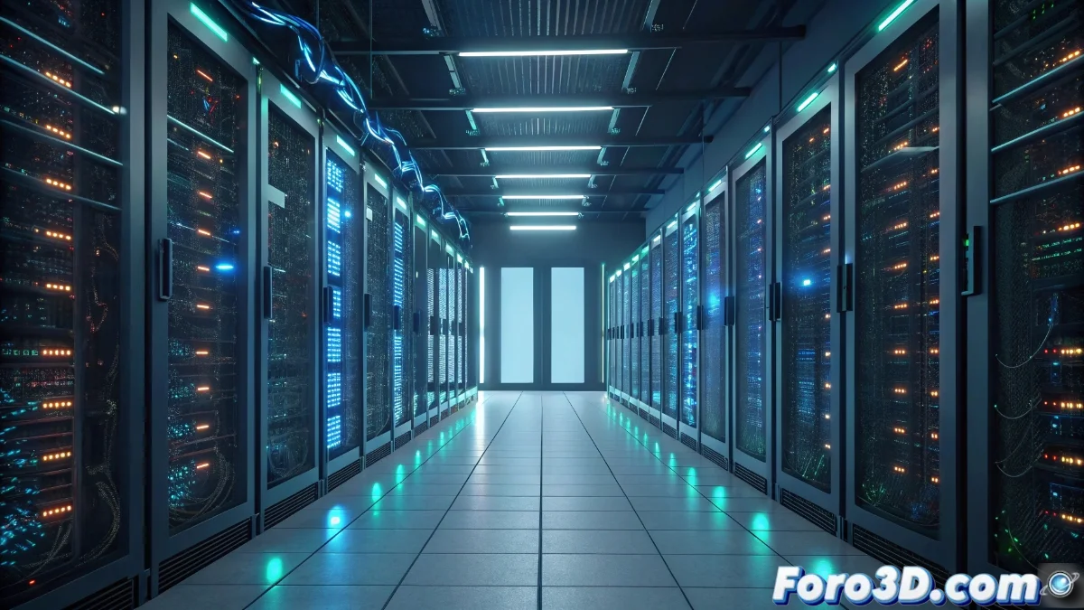 Diagrama técnico mostrando arquitectura de servidores con GPUs, contenedores Docker y balanceadores de carga para chatbots de inteligencia artificial