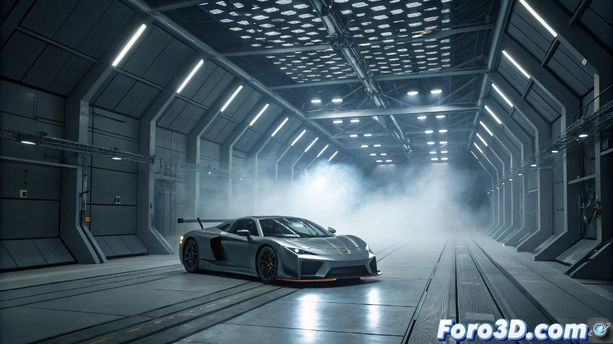 Modelo a escala del McLaren Senna impreso en 3D junto a componentes internos fabricados mediante tecnología aditiva, mostrando detalles complejos y ajustes aerodinámicos.