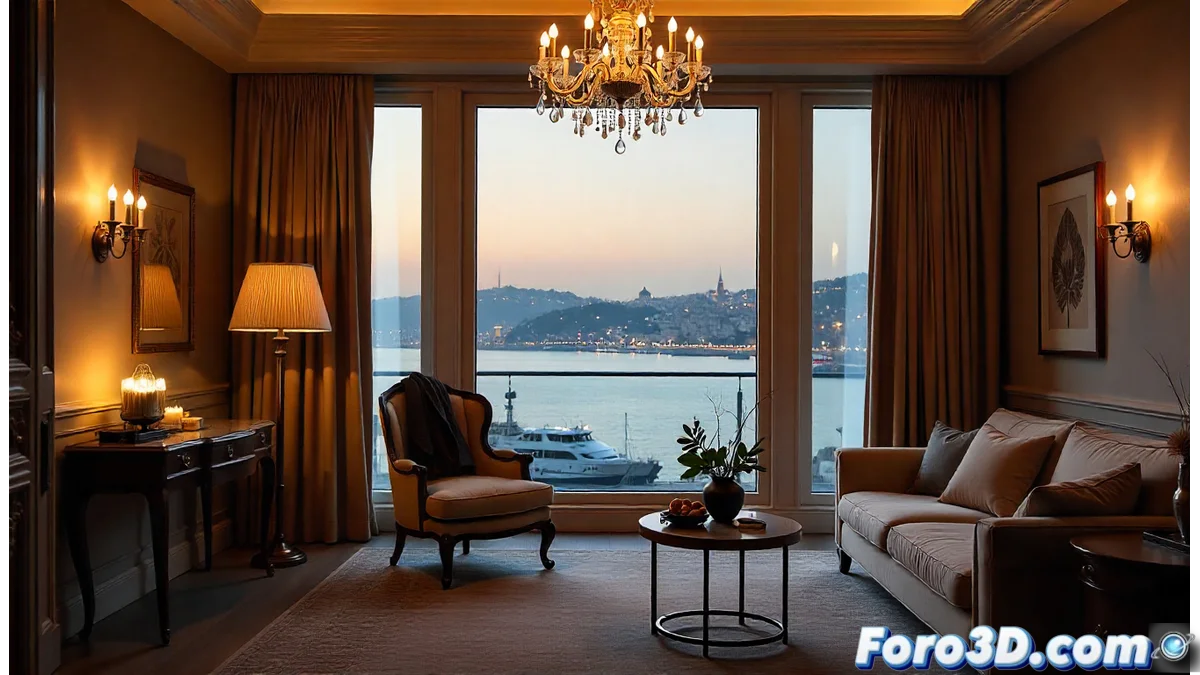 José Mourinho posando frente al Swissotel The Bosphorus en Estambul con el estrecho del Bósforo al fondo