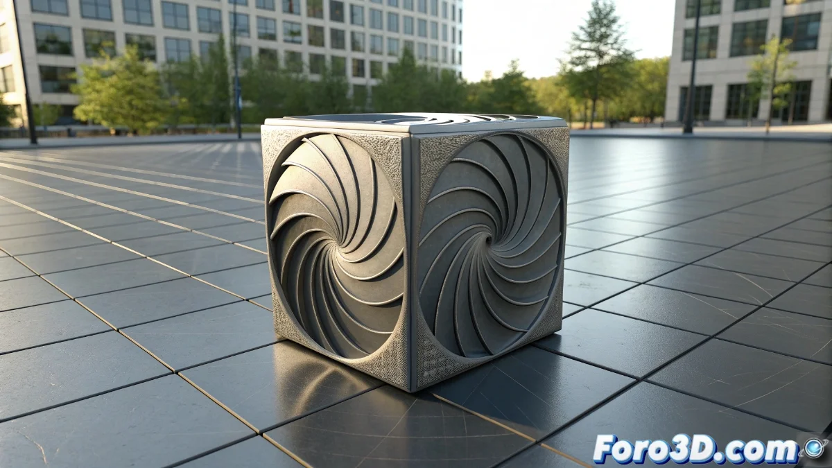 Vista en perspectiva 3D de una malla cilíndrica aplicando torsión con el modificador Simple Deform en Blender 5, mostrando controles de eje y límites en la interfaz.