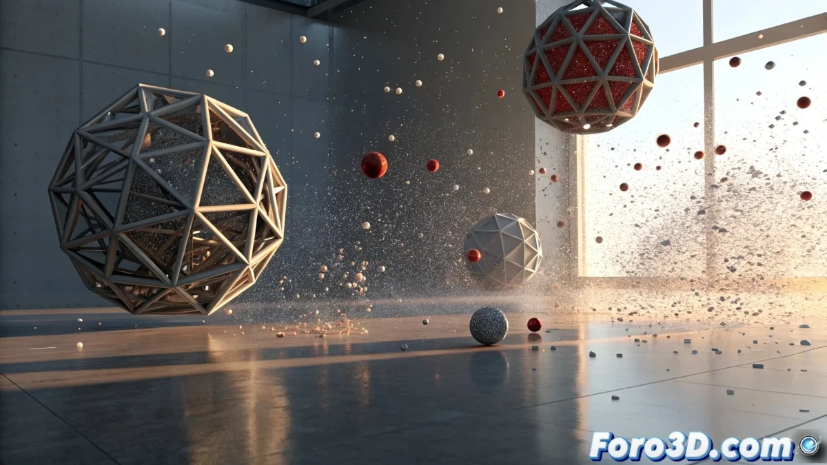 Interfaz del nuevo panel de colisiones en Blender 5 mostrando capas de colisión y parámetros de física en acción