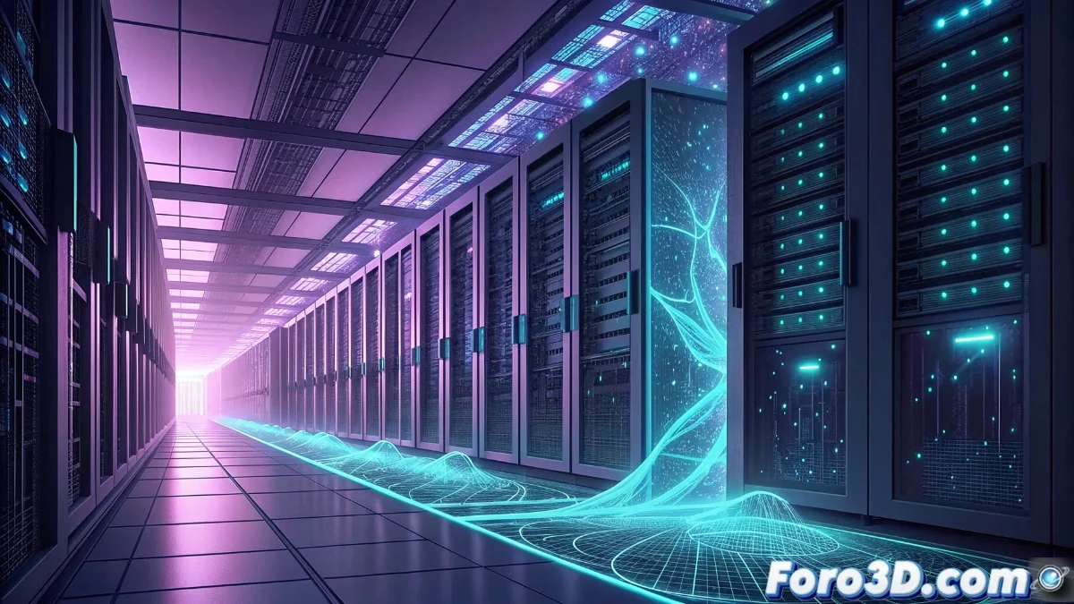 Samsung 990 Pro NVMe SSD instalado en una placa base moderna, mostrando transferencias de datos rápidas en un entorno de computación intensiva con gráficos de velocidad y latencia.