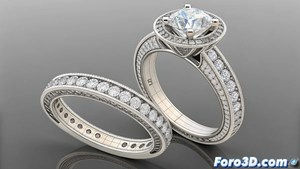 Ejemplo visual de anillos entrelazados siendo construidos progresivamente con técnica de slice animado en 3ds Max