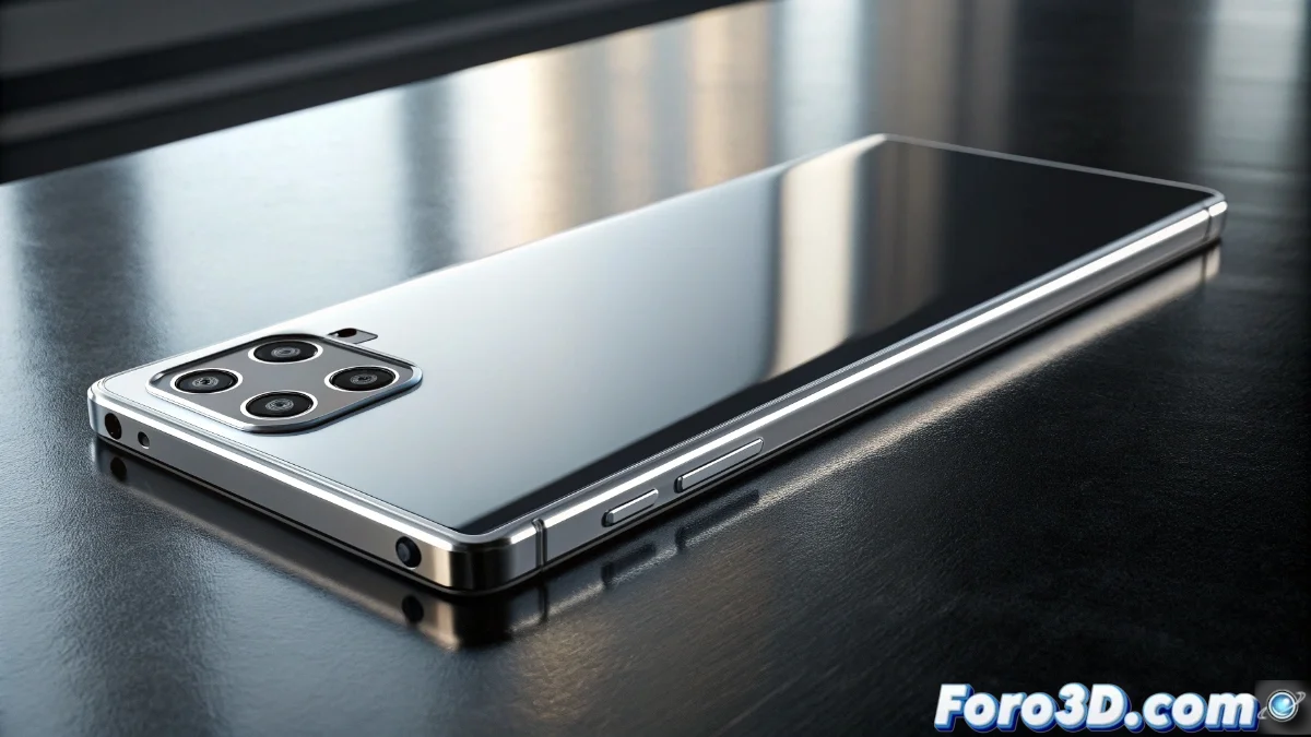 OnePlus 15 en color negro mate mostrando su diseño frontal con bordes ultradelgados y marco reforzado MAO, sobre fondo oscuro con reflejos de luz